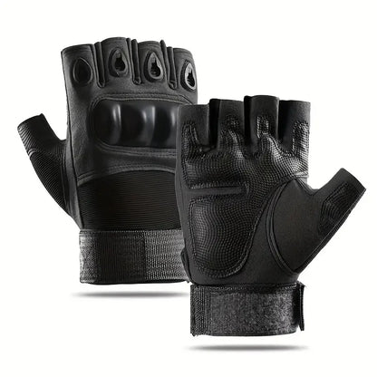 1Pair Tactical Fingerless Gloves for Men - Ideal for Outdoor Sports, Shooting, Hunting, Airsoft, and Cycling