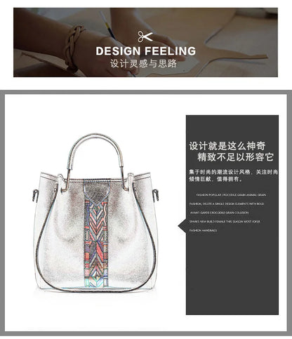 Fashionable Women's Shoulder Bag Hot Sale Of The Season New Style Mother-Child Multi-piece Set Colorful Ribbon Ladies Handbag Si