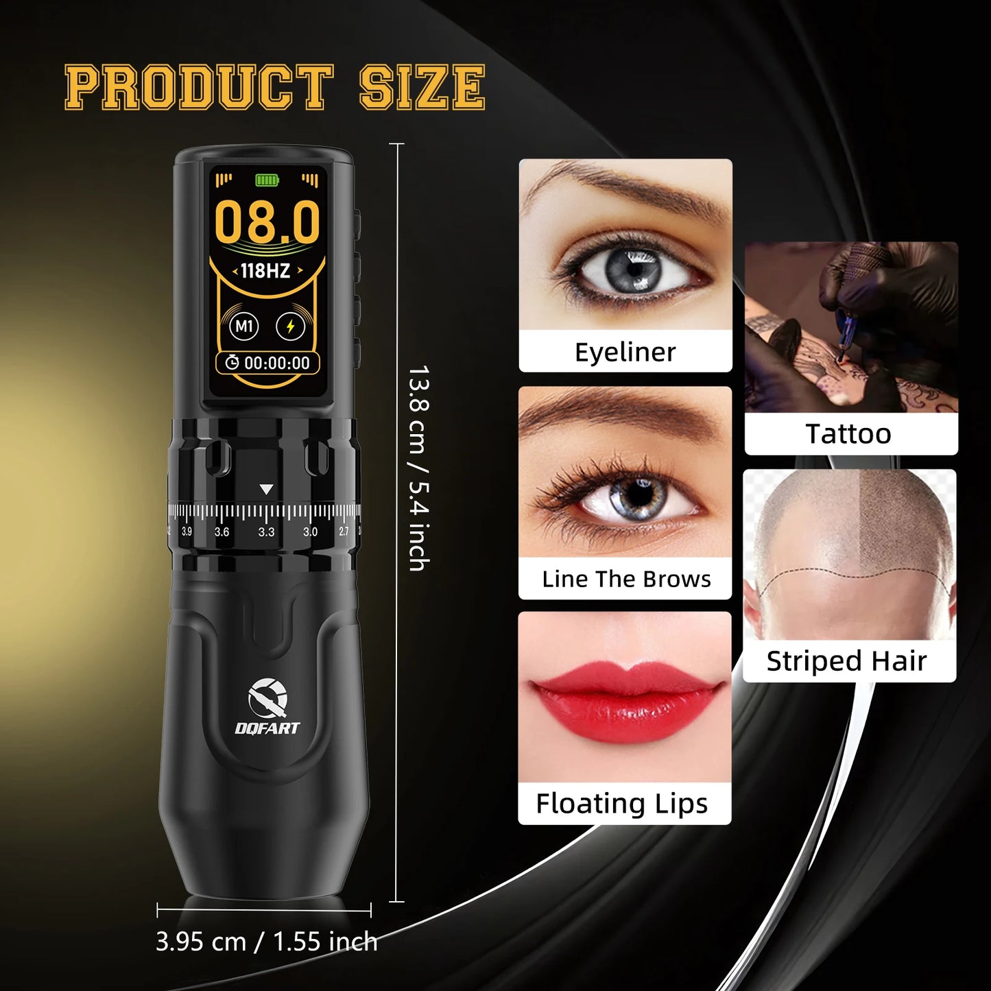 DQFART Wireless Tattoo Machine Tattoo Kit 2400mAh Tattoo Pen for Pro Body Artist Tattoo Supplies Tattoo Accessories