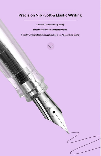 PILOT Kakuno Transparent Demo Student Fountain Pen,FKA-1SR Best for Practice,Calligraphy Available in EF/F/M Nibs Fun&Functional