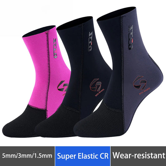 5mm/3mm/1.5mm Neoprene Diving Socks Anti Slip Beach Wetsuit Surfing Boots Water Socks Sand Proof Warm Blind Seam Diving Socks