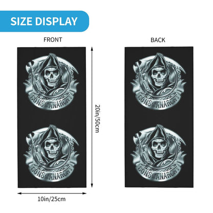 Custom 1 Percenter Essential Sons Bandana Neck Gaiter for Ski Camping Men Women Wrap Scarf TV Show Anarchy Headband Warmer