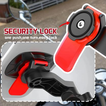 Universal Phone Mount for Motorcycle Bicycle with 360°Rotatable Anti-Shock Suction Cup Adjustable Secure Riding Navigation Suppo