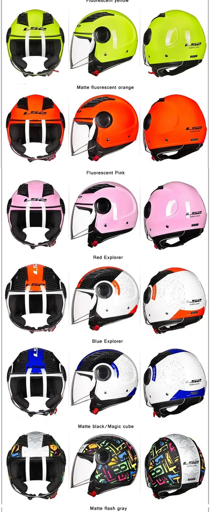 Original LS2 OF562 Casco Motorcycle 3/4 Open Face Ls2 Cascos Para Moto E-BIKE Helmet Electric Scooter Helmet of562 Capacete Moto