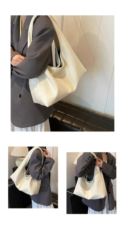 Large Capacity PU Leather Hobo Underarm Bags Autumn Winter Shoulder Bag for Women 2025 New Trend Y2K Handbags and Purses Tote