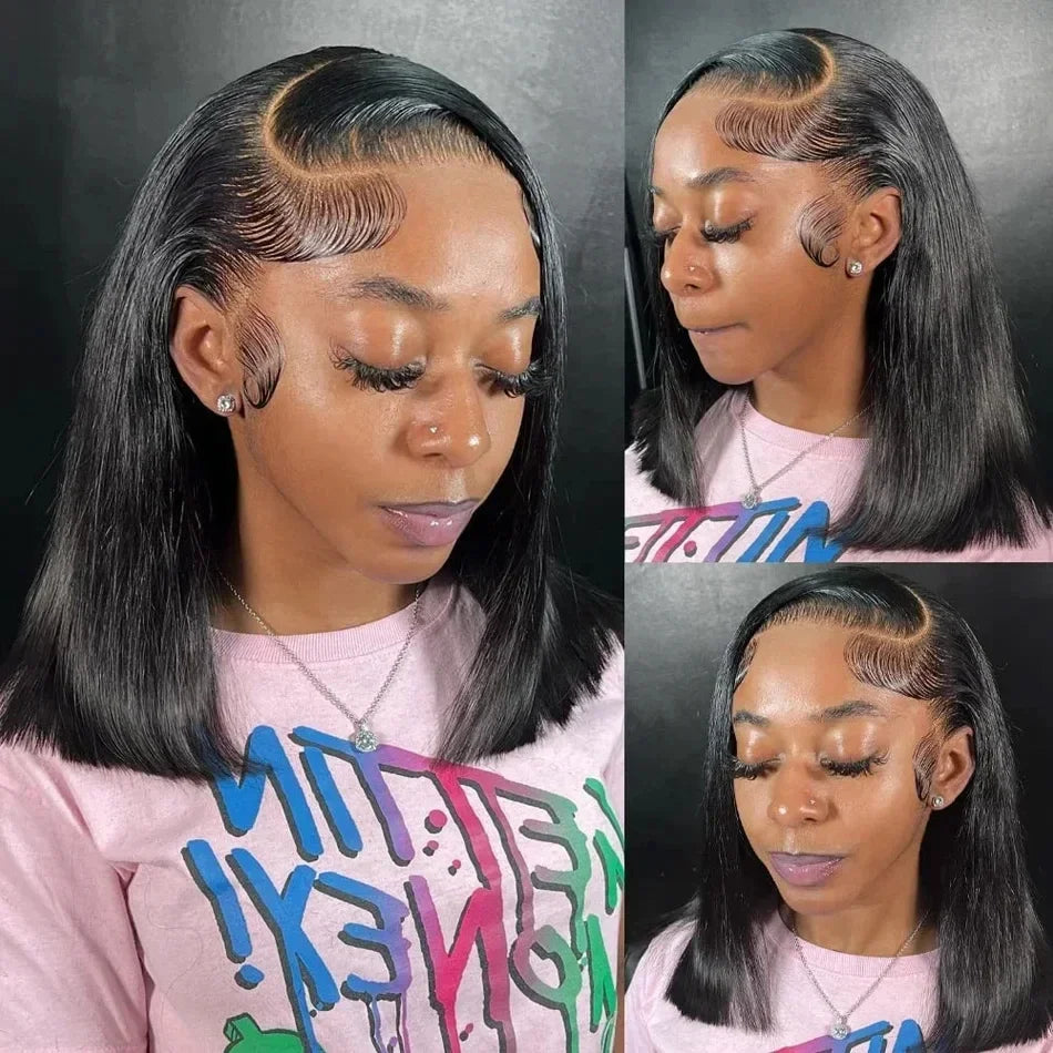 2026 New 4x4 13x4 Lace Front  Bone Straight Wigs Cheap Short Bob Wig Brazilian Preplucked Lace Frontal Wigs 100%