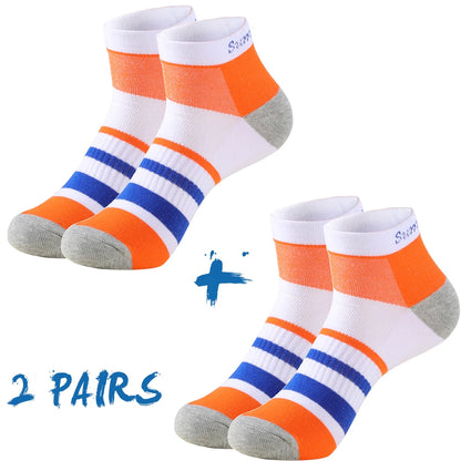 2 Pairs/Lot Running Socks Men Sport Outdoor Casual Cotton Red Stripes Compression Black Colorful Sock Male Gifts 21 Colors