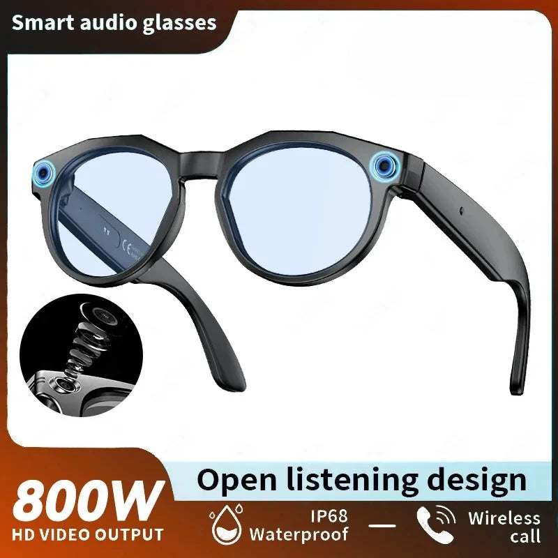 AI Smart Glasses 800W Pixel 4K HD Camera Recording Sunglasses Call WIFI Transmission Voice Assistant Smart Translation Glasses