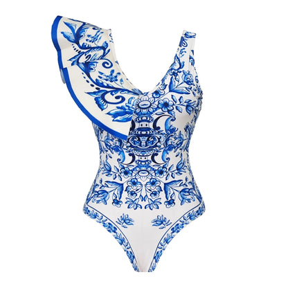 2026 New Sexy Ruffle Bikini Set Printed Brazilian Biquini Women Swimwear Skirt Bathing Suit Girls Summer Beachwear Dress