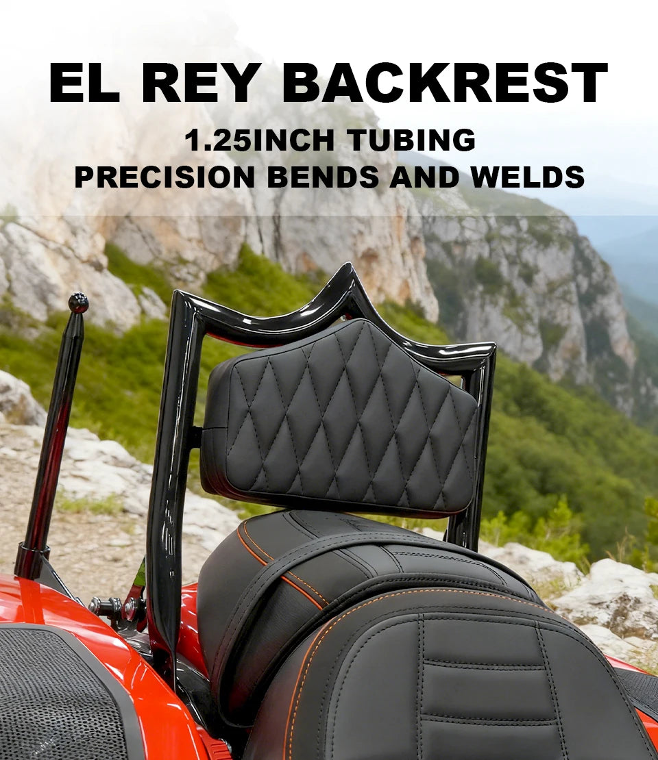 1.25inch El Rey Backrest Fit HD Touring Motorcycle 121CVO/117 Road Glide Street Glide Classic Passenger Backrest