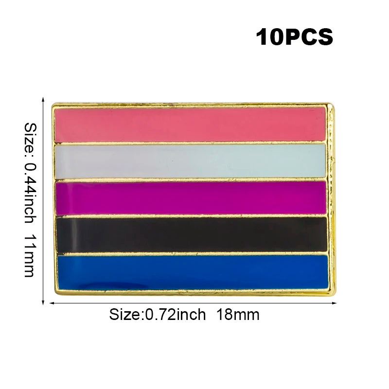 10pcs a lot Philadelphia Pride Badges LGBT Pin Metal Rainbow Badge Pins Gay Pride Lapel Pinback