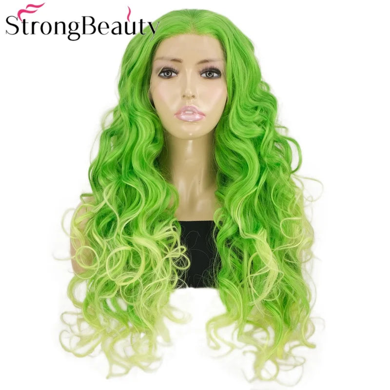 StrongBeauty Long Lace Front Wigs Synthetic Wavy Women Wig Heat Resistant Hair