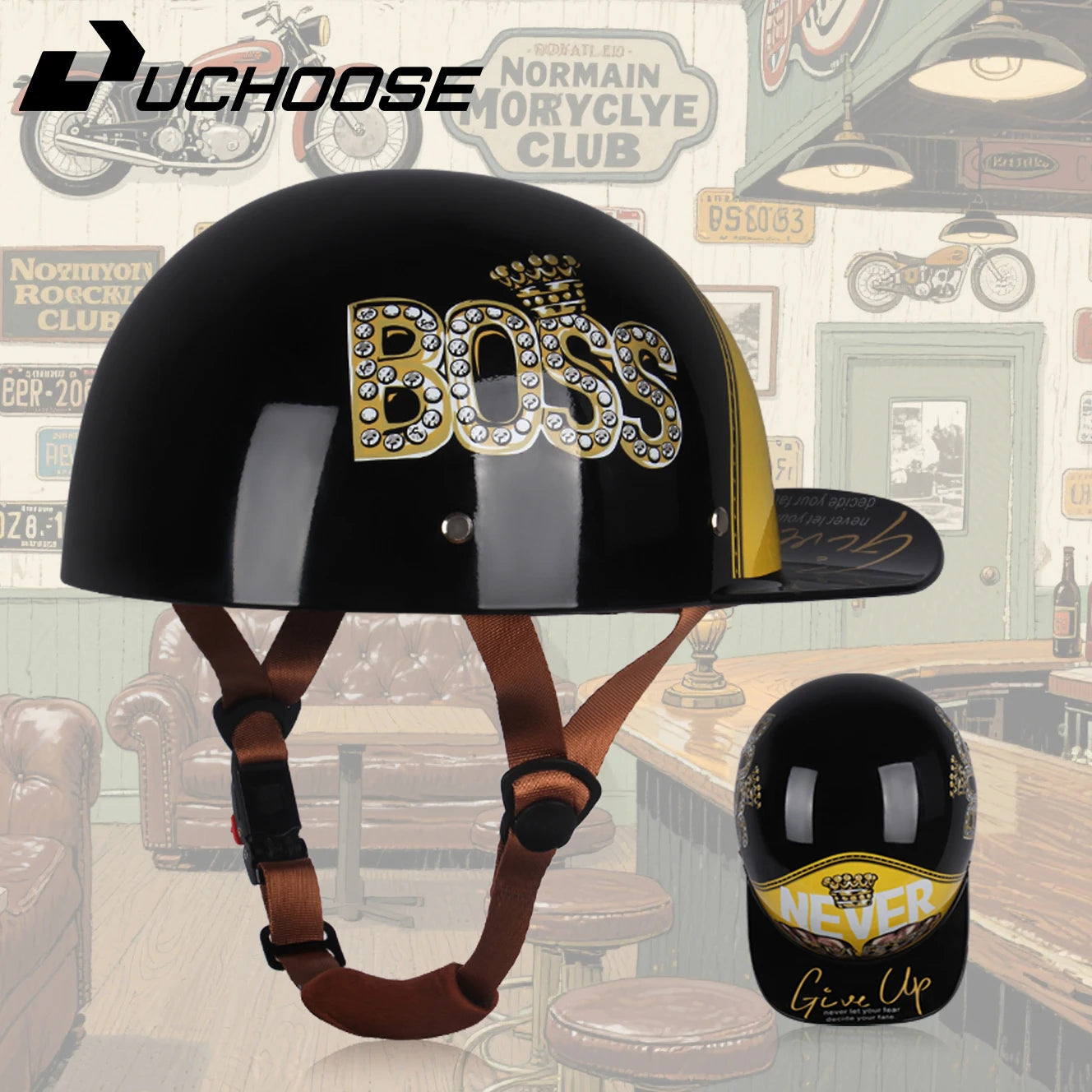 Vintage men's baseball caps motorcycle retro helmets ladybug helmets electric car baseball caps half helmets