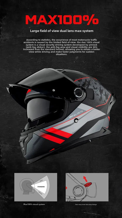 New MT Braker SV Motorcycle Helmet ECE DOT Certification Full face Double lens Racing off-road Helmet Capacetes Cascos Para Moto