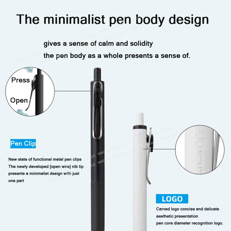 uni-ball one Mitsubishi Limted Gel Pen,Black/Red/Blue/Navy Blue Core Black Technology Signing Canetas for homework,test,meeting