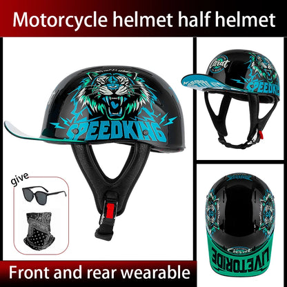 Summer breathable retro cruise motorcycle helmet for men and women electric motorcycle half helmet day American pedal scoop helm
