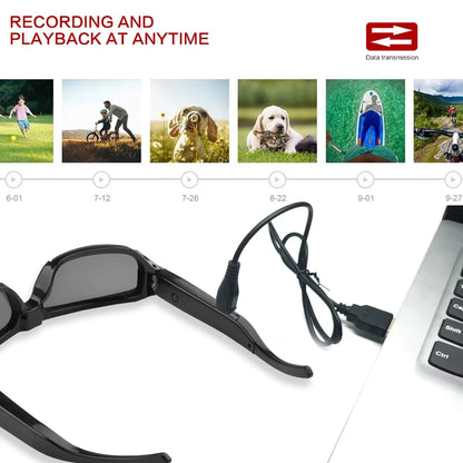 HD 1080P Mini Glasses Camera Video Recorder Wearable Sunglasses Camera Portable Outdoor Sports DV DVR Surveillance Camcorder