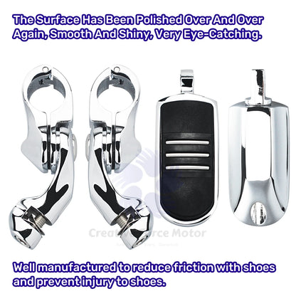 1.25" Motorcycle Engine Guard Highway Pegs Footpeg For Harley Honda Touring Sportster Davidson Road King Street Glide Low Rider