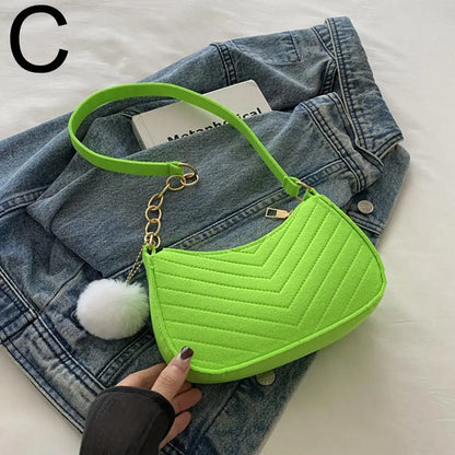 Mini Women Shoulder Bags Fashion Felt Women's Bag Design Advanced Underarm Handbags Mini Saddle Bag