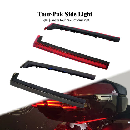 Motorcycle Tour Luggage Accent Side Panel LED Light Red/Smoke For Harley Touring Road King Road Glide FLHR FLHX FLTRX 2006-2025