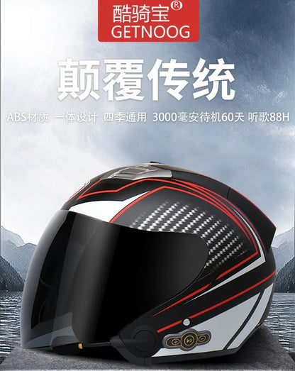 HOT DOT Approved Open Face 3/4 Motorcycle Helmet with Build-In Bluetooth Headset Earphone and Detachable Liner for honda