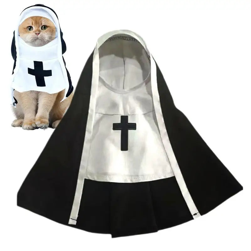 Pet Costumes For Cats Halloween Dog Costume Funny Cosplay Nun Costume Sister Habit Pet Cloth Dress Up Pet Costume For Small Cats