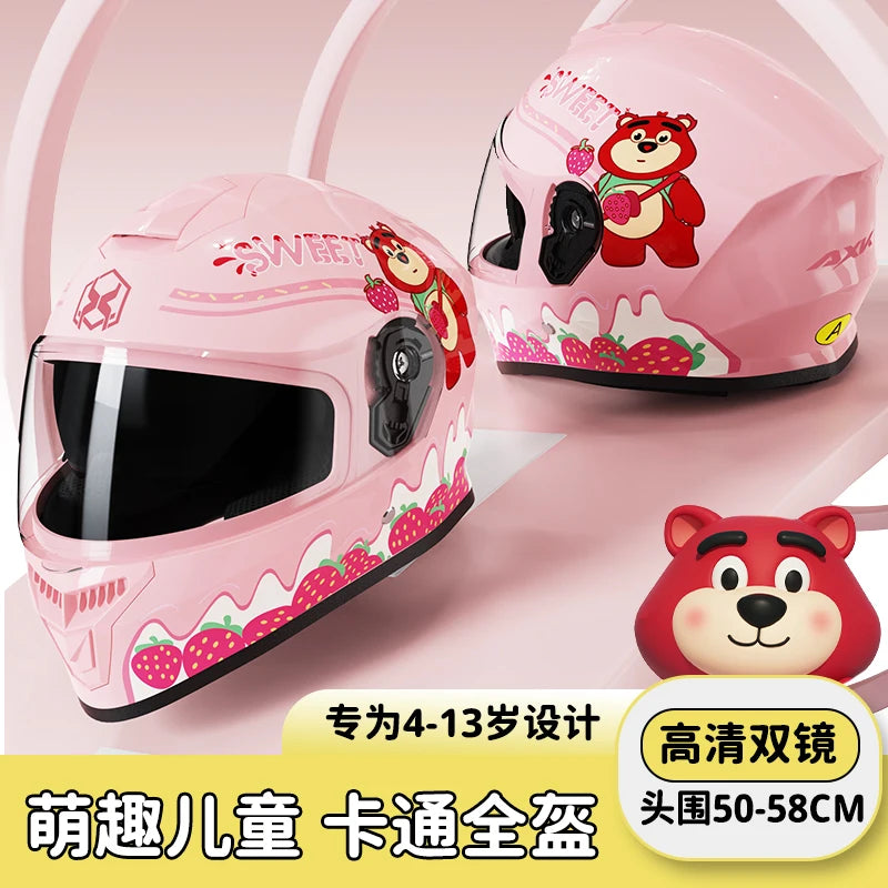 Children's Helmet Electric Car Cute Cartoon Four Seasons Universal Motorcycle Boys and Girls Safety Helmet 601