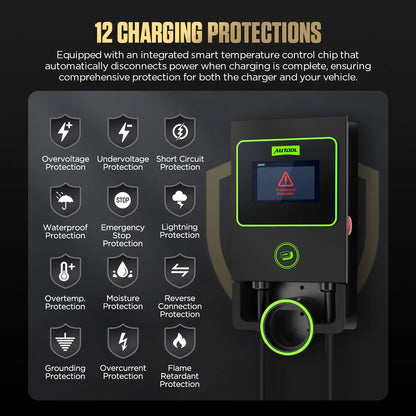 AUTOOL C701 EV Charger Station Wall-mounted Car Charger 7KW 32A Current Adjustable EV Charging Piles