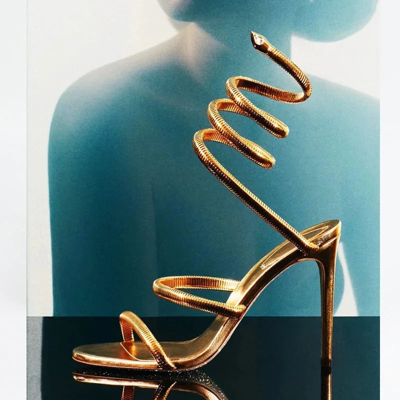 Aneikeh Sexy Crystal Ankle Strap Heels Sandals Women Summer Street Style Open Toe Thin High Heels Party Banquet Prom Luxury Shoe