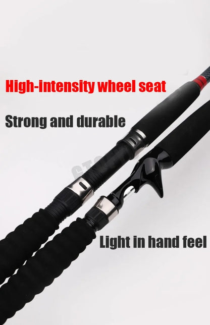 1.6M Saltwater Offshore 100-300g Casting/Spinning Carbon Fiber Boat Fishing Rod Portable Travel Fishing Rod EVA Handle Surf Rod