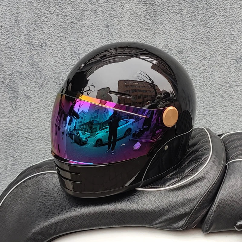 ORZ Retro full face motorcycle helmet - Classic design, suitable for both men and women, with safety protection certified by 806