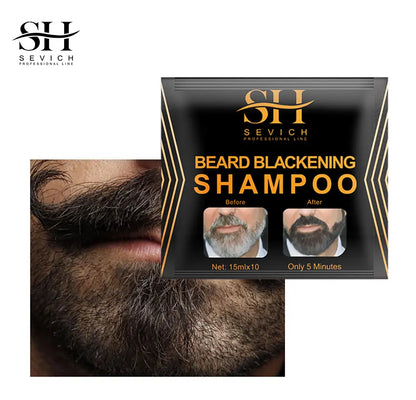 Sevich Instant Hair Dye Black Beard Shampoo Beard Paint Men Beard Coloring Dye Natural Temporary Blackening Moustache Shampoo
