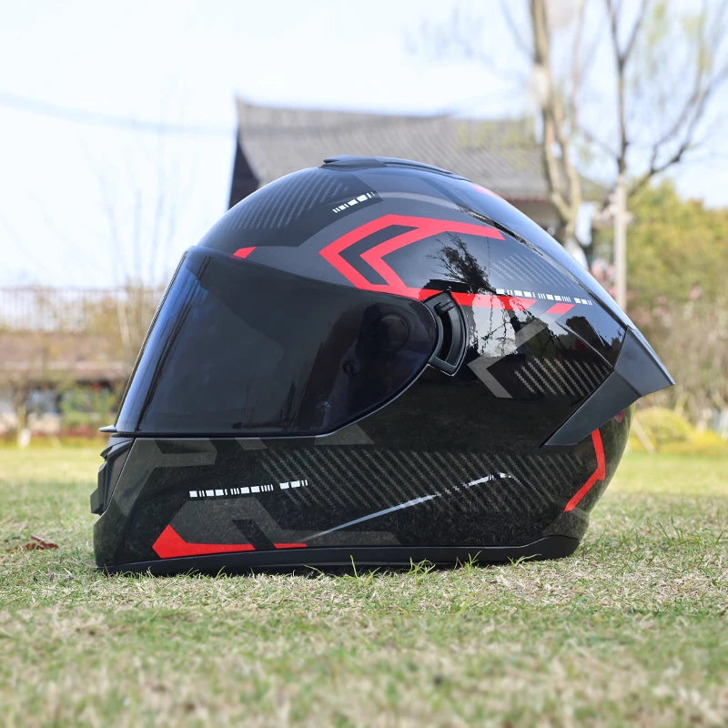 Motorcycle helmet, men's and women's dual lens full helmet, four season couple street bike safety helmet