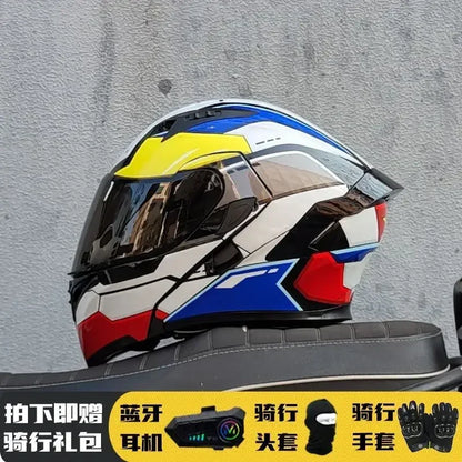 Motorcycle Helmet Full Face Racing Motorbike Helmet with Double Sun Visor Women Man Flip Up Moto Helmets Capacete De Moto