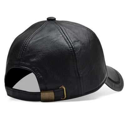 Fashion Outdoor Sports Leather Baseball Caps Autumn Winter Adjustable Thermal Hats Dad Hats Men Women