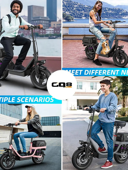 UPlee GQ8 Electric Bike For Adults, Folding Electric Bike, 250W Peak Motor, Scooter EBike With 14" Tire 48V 15AH Battery
