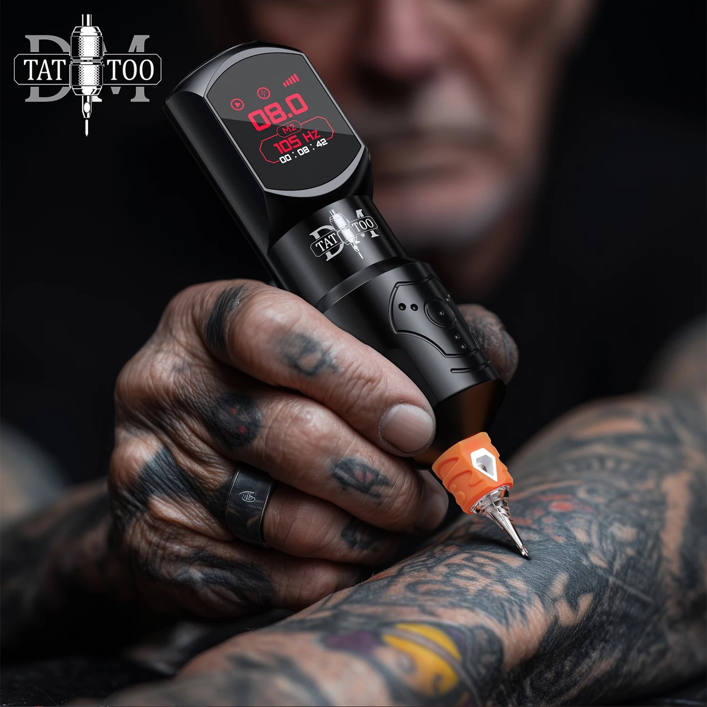 DM New Red-Dragon Wireless Tattoo Machine LED LargeScreen Customized Motor Wireless Tattoo Power Tattoo Gun For Permanent Makeup