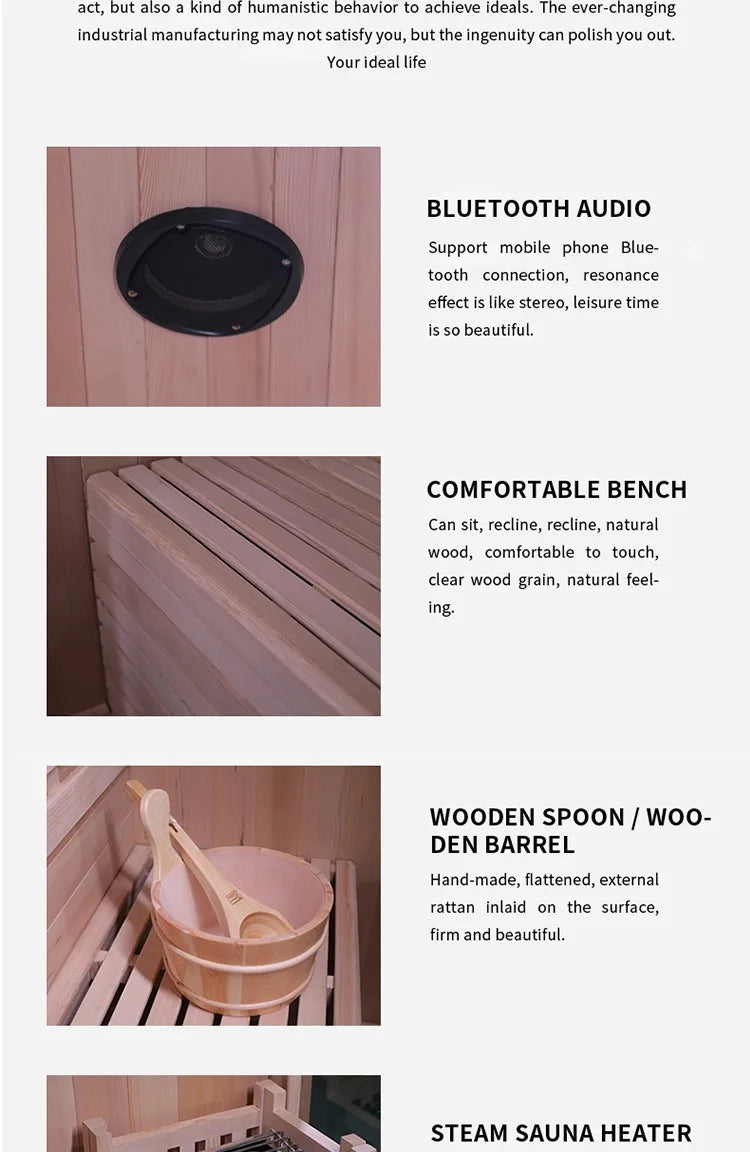 Fast Delivery Garden Solid Wood Outdoor Traditional Steam Sauna
