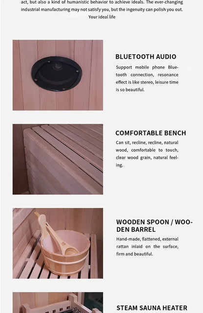 Fast Delivery Garden Solid Wood Outdoor Traditional Steam Sauna