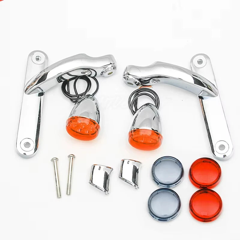 4.5 inch LED Fog Light Passing Light Match Housing Bucket Auxiliary Fog Lamp Bracket Turn Signal Light For Road King