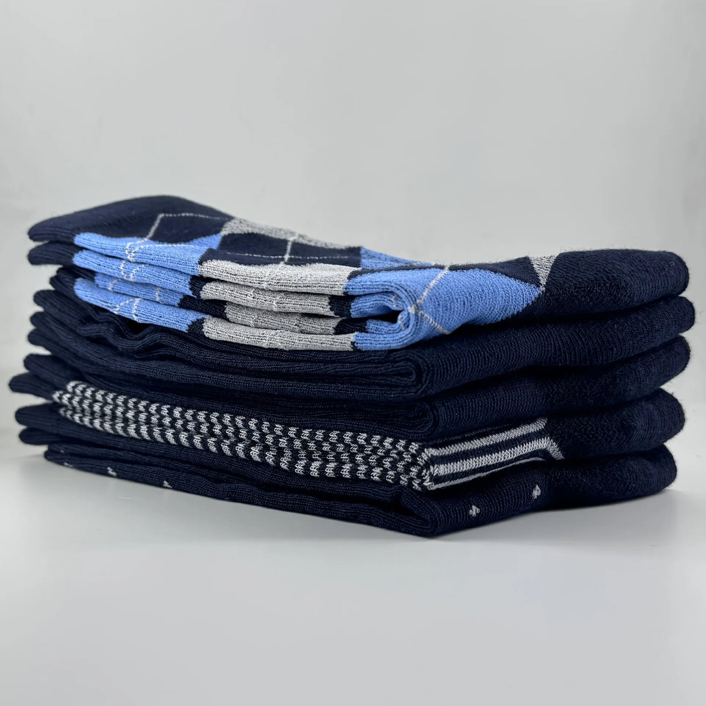 3pair Sock Leisure Athletic Sports Crew Dress Men Solid Color Striped plus-size Business Stockings mid-calf Autumn Winter B8W119