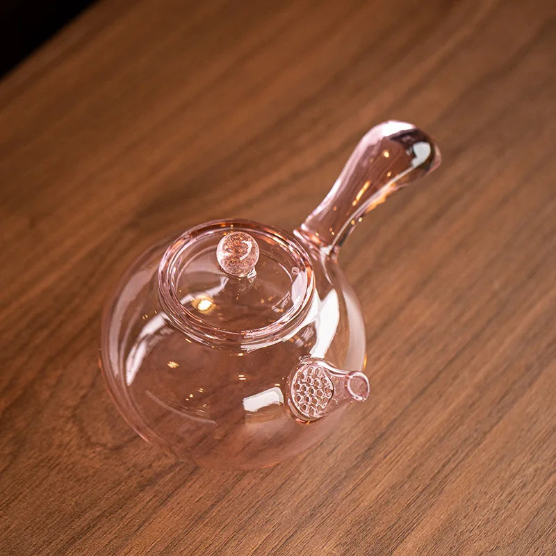High Borosilicate Glass Teapot Thickened High Temperature Resistance Side-handle Pot Small Household Anti-scald Green Tea Teapot
