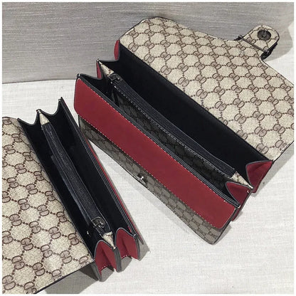 Fashionable Mini Printed Chain Women's Bag Crossbody Shoulder Bag Soft PU Leather Square Shape Bag with Phone Pocket