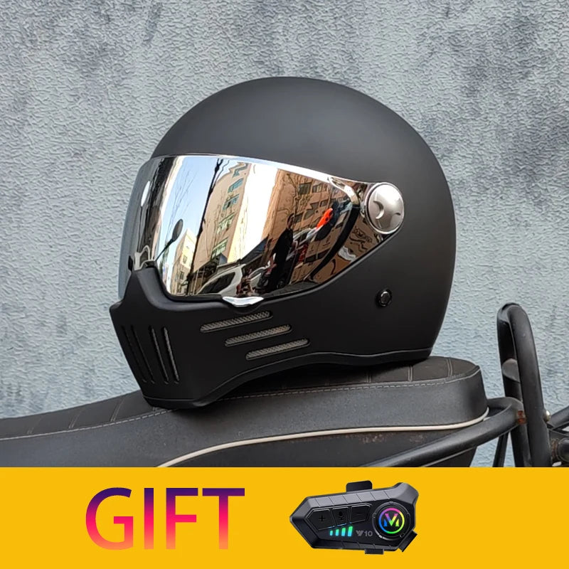 Retro motorcycle helmet Casco cruising motorcycle rider modular helmet full helmet with Bluetooth earphones included ORZ-728