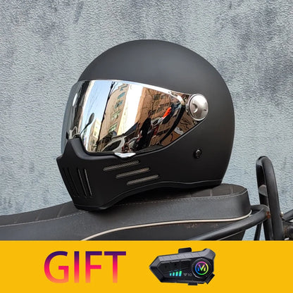 Retro motorcycle helmet Casco cruising motorcycle rider modular helmet full helmet with Bluetooth earphones included ORZ-728