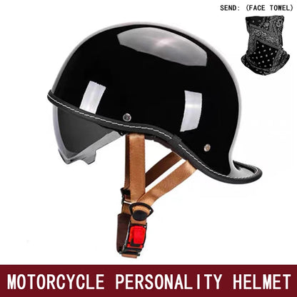 DOT motorcycle retro helmet scoop helmet for men and women summer half helmet cruise motorcycle tilt helmet commuter personality