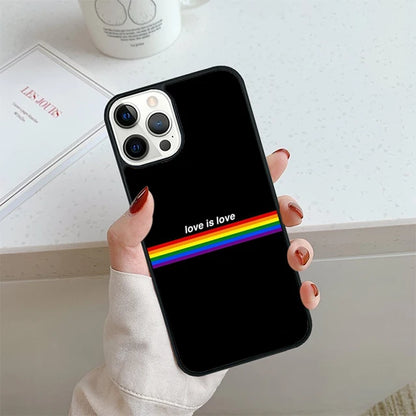 Rainbow Pride Phone Case For iPhone 17 Air 14 15 16 16e 13 12 Max Cover For Apple 14 15 16 16e 11 Pro Max Plus Coque