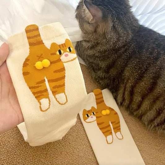 1/2/3Pair Cartoon Cute Cat Balls Cotton Socks Funny Cat Cotton Socks Breathable Soft Novelty Stocking Kawaii Gift Sock for Gifts