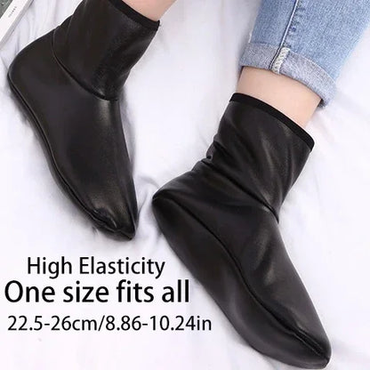 1/3/5Pairs High Elasticity Balck New Muslim Prayer Wear Socks High Quality PU Warm Leather Unisex General Floor Carpet Sock