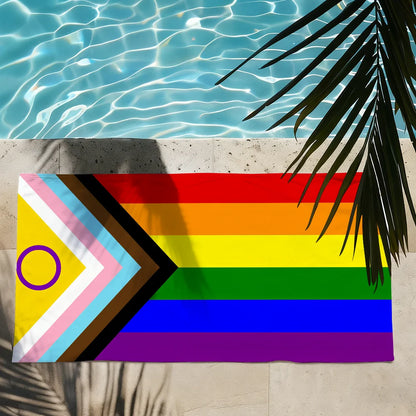LGBT Gay Rainbow Pride Towel Quick Dry Absorbent Beach Towel for Sports, Fitness, Swimming and Outdoor Activities
